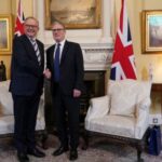 Britain’s Prime Minister Keir Starmer meets Australian counterpart Anthony Albanese