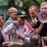 Musician Roger Waters addresses pro-Palestinian demonstrators during the 80th U.N.