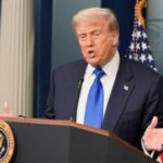 FILE PHOTO: U.S. President Trump speaks to the media at
