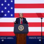 U.S. President Trump presides over a senior military leaders’ meeting