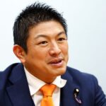 Japan’s Sanseito party leader Sohei Kamiya speaks during an interview