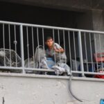 Aftermath of Israeli strikes on a UN school-turned shelter in