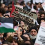 Demonstration in Paris in solidarity with the Global Sumud Flotilla