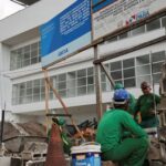 A building with a helipad under construction in Belem to