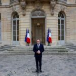 French outgoing Prime Minister Lecornu makes an address at Matignon