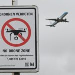 Drone ban notice at the Munich airport