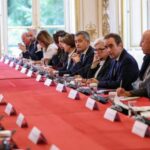 France’s reappointed Prime Minister Sebastien Lecornu delivers a speech as