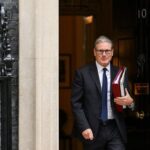 British Prime Minister Starmer leaves 10 Downing Street in London
