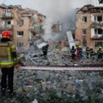 Aftermath of a Russian missile and drone attack in Kyiv