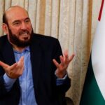Hamas senior official Mohammed Nazzal speaks during an interview with