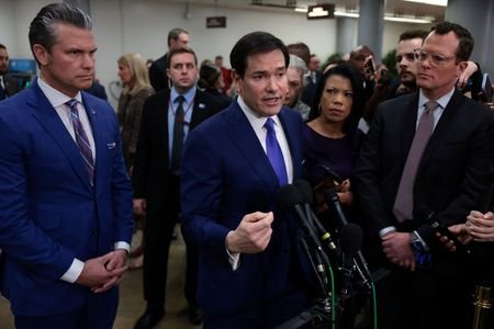 Members of U.S. President Trump's national security team hold briefing