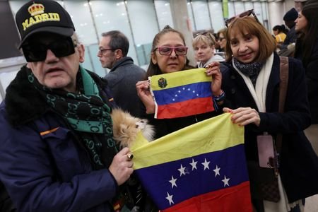 Spanish citizens freed during a prisoner release in Venezuela arrive