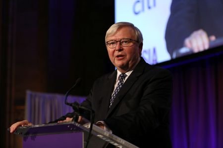 Former Australian Prime Minister and ASPI President Rudd gives a