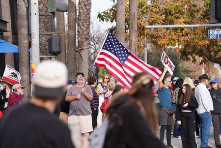 Protest against U.S. President Donald Trump's policies in Los Angeles