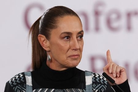 Mexican President Claudia Sheinbaum holds a press conference in Mexico