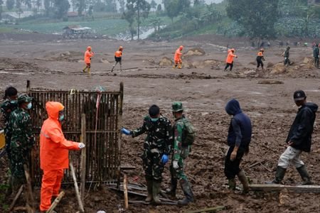 Landslide following heavy rains in Pasir Langu village, West Bandung