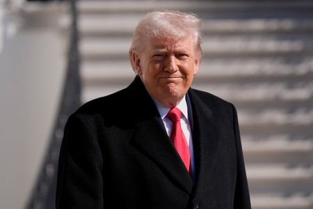 U.S. President Trump departs from the White House in Washington