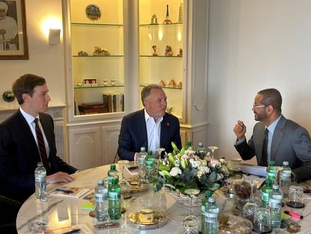 Oman's Foreign Minister Sayyid Badr Hamad Al Busaidi meets with