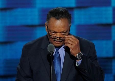 FILE PHOTO: Civil rights leader Reverend Jesse Jackson speaks during