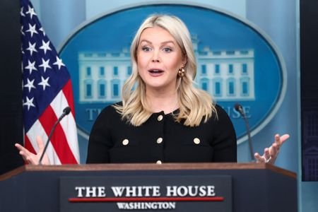 White House press secretary Karoline Leavitt holds a briefing at