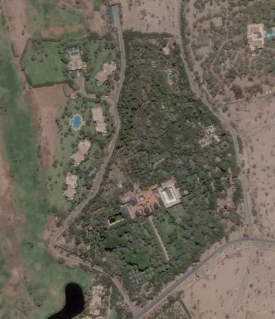 A satellite image of Palace Bin Ennakhil in Marrakech