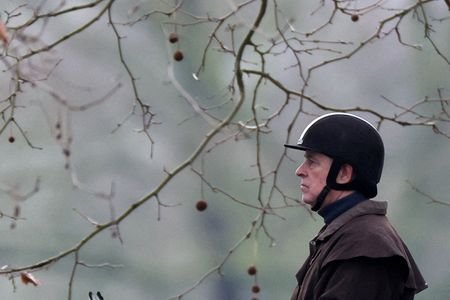 FILE PHOTO: Andrew Mountbatten-Windsor rides a horse in Windsor Great
