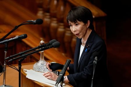 Japan's Prime Minister Takaichi delivers her policy speech in the