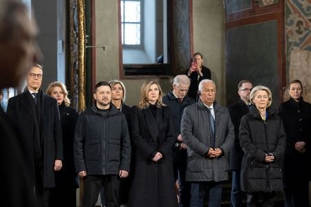 Prayer for peace inside the St. Sophia's Cathedral on the