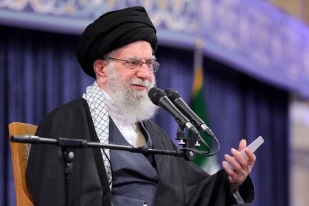 Iran's Supreme Leader Ayatollah Ali Khamenei attends a meeting in
