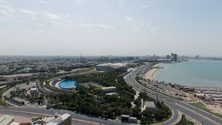 A drone view shows Kuwait City in the aftermath of