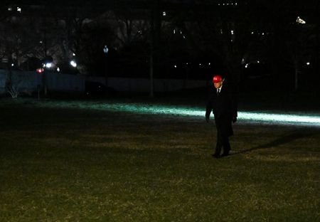 U.S. President Donald Trump returns to the White House in