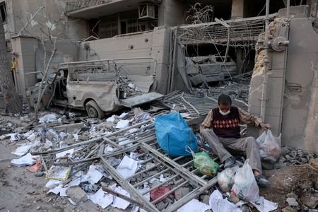 Aftermath of an Israeli and the U.S. strike on a