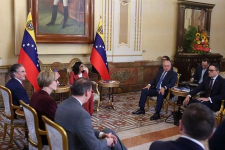 Venezuela's interim President Rodriguez meets U.S. Interior Secretary Burgum, in