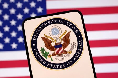 Illustration shows United States Department of State logo and U.S.