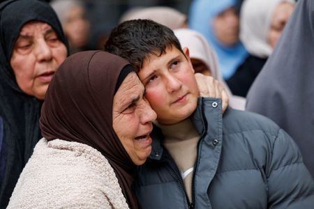 Funeral of Palestinian family, killed in an Israeli raid, in