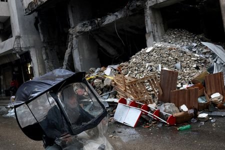 Aftermath of an Israeli strike on a building in central