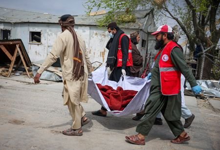 Aftermath of an air strike in Kabul