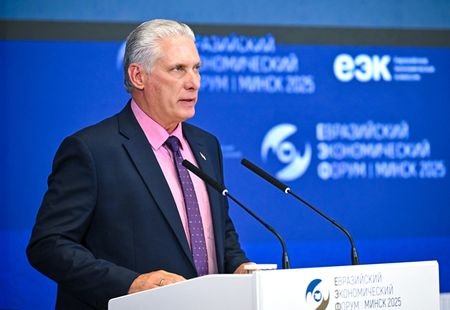 Cuban President Miguel Diaz-Canel attends the Eurasian Economic Forum in
