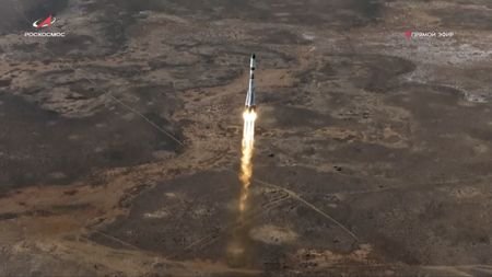 Progress cargo spacecraft launches to ISS from Baikonur Cosmodrome