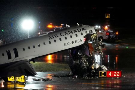 Air Canada Express jet collides with a ground vehicle at