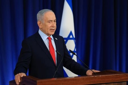 Israeli Prime Minister Benjamin Netanyahu holds a press conference, amid