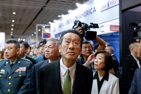 Taiwan’s Defence Minister Wellington Koo visits the United States pavilion
