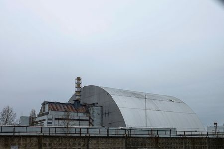 General view of the New Safe Confinement structure over the