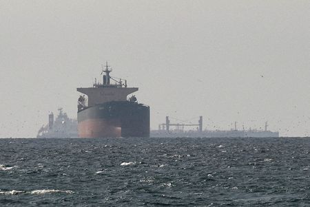 FILE PHOTO: Cargo ships in the Gulf, near the Strait