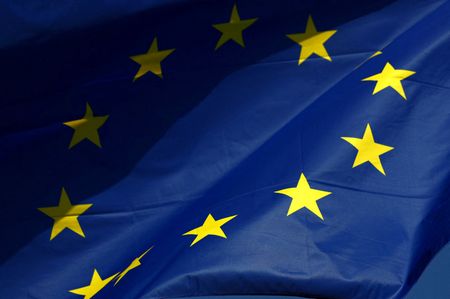 FILE PHOTO: A European Union flag flutters outside the European