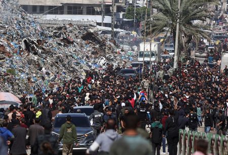Funeral of Palestinians killed in an Israeli strike, according to