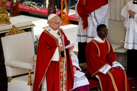Pope Leo celebrates Palm Sunday service at the Vatican