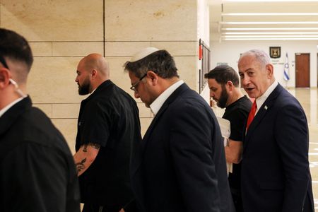 Israeli PM Netanyahu and National Security Minister Ben-Gvir walk together