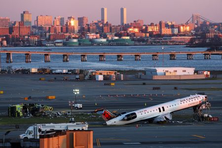 FILE PHOTO: Air Canada Express jet collides with a ground