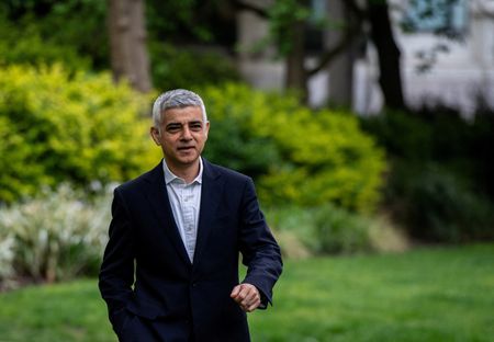 FILE PHOTO: Sadiq Khan campaigns day before London Mayoral elections